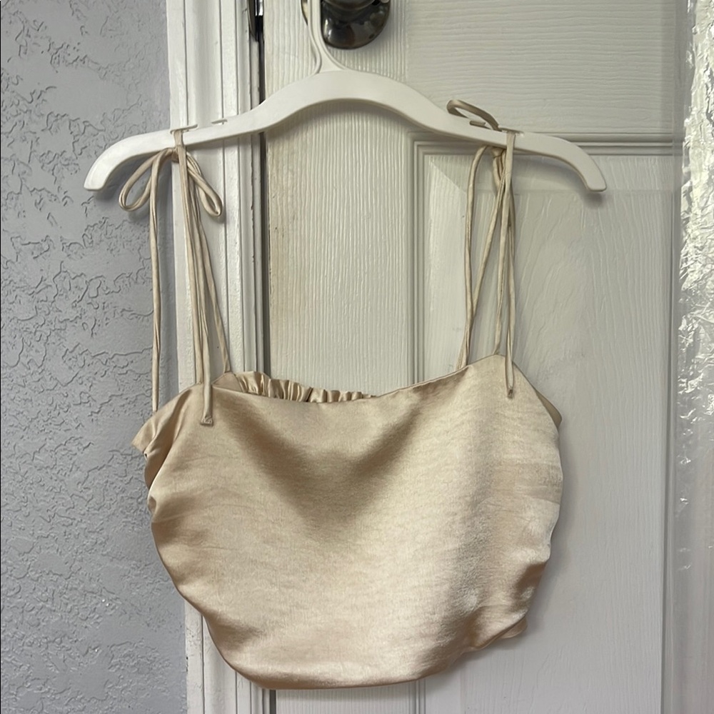 Elegant Cream Satin Women's Bag